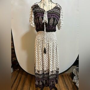 Bohemian Black and White Maxi Dress